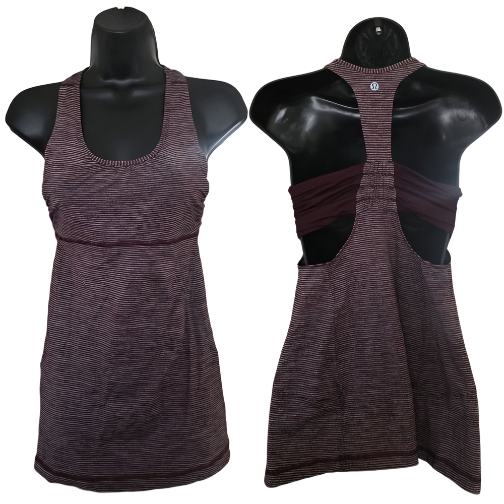 ☆Lululemon Athletica Burgundy Striped Tank Top☆